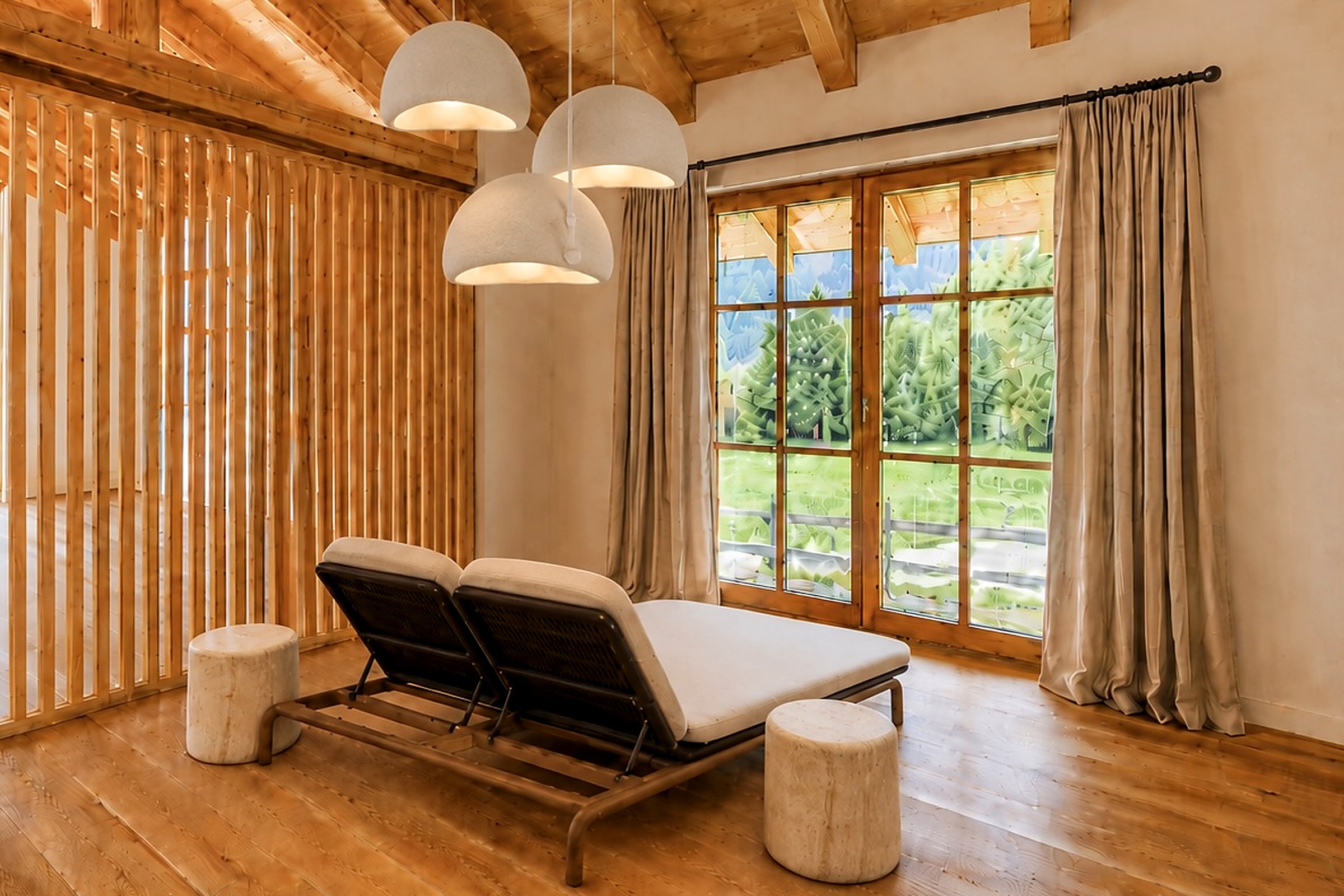 3D-Visualisierung Ruhebereich und Sauna — Chalet Gams AlpenPura Neukirchen am Großvenediger